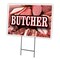 Signmission Butcher Yard Sign & Stake outdoor plastic coroplast window, C-1824 Butcher C-1824 Butcher - alternate 1
